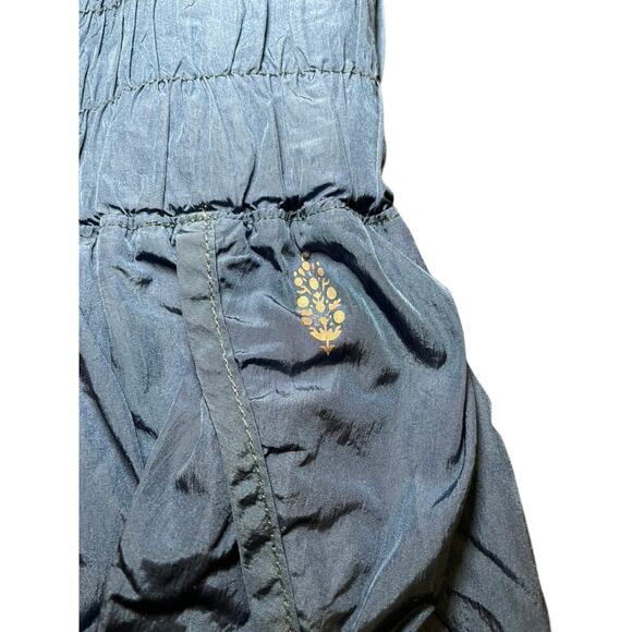 Free People FP Movement Women Small Way Home Shorts Shiny Deep Blue High Waist - Picture 8 of 10